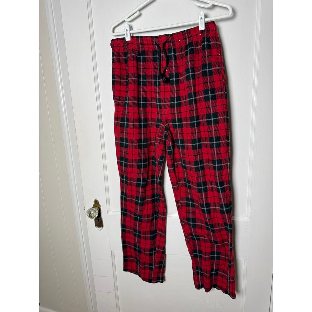 Stafford Red Buffalo Check Plaid Fleece Cozy Warm Pajama Pants Men's Medium